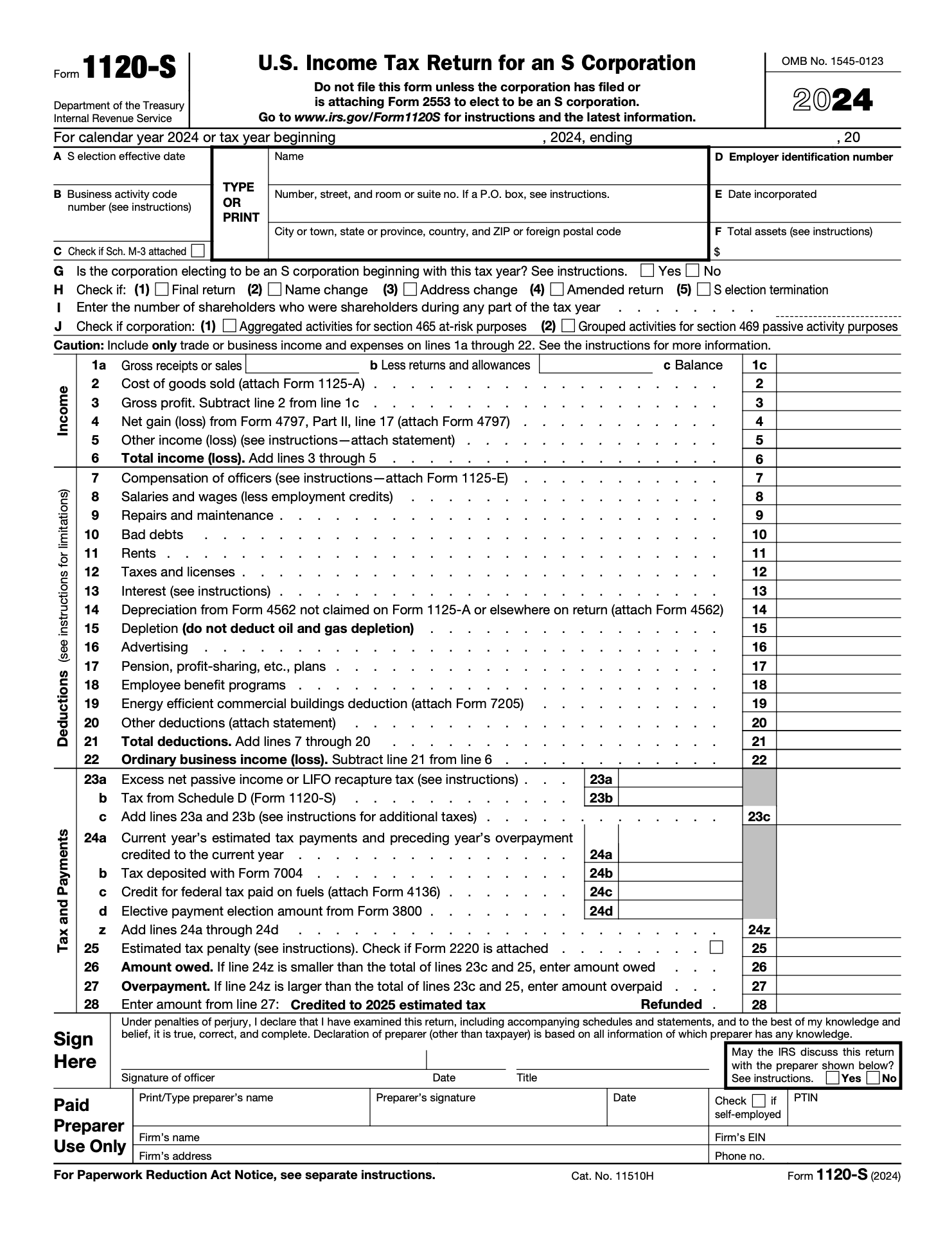 Form1120-S 2025